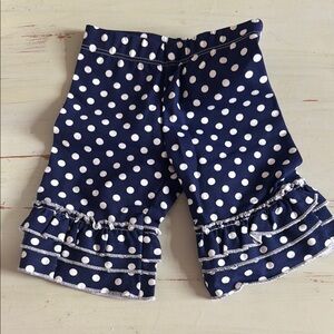 Navy Polka Dot Ruffle‎ Shorts